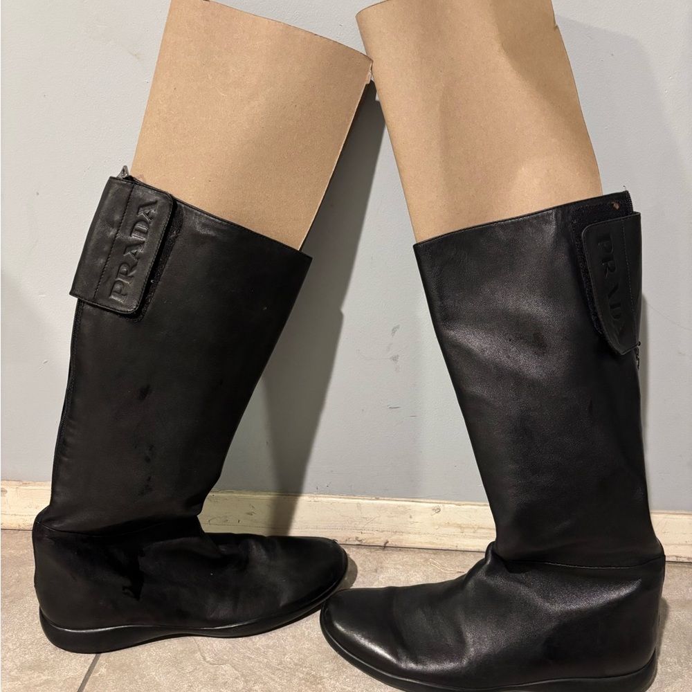 Prada Black Over the Knee Boots